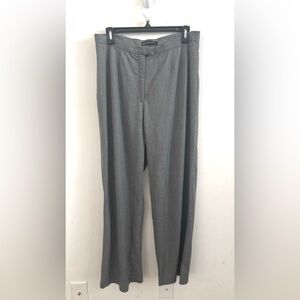 Lafayette 148 New York Womens Wool dress Pants Wide Leg Gray Career Office Sz 12
